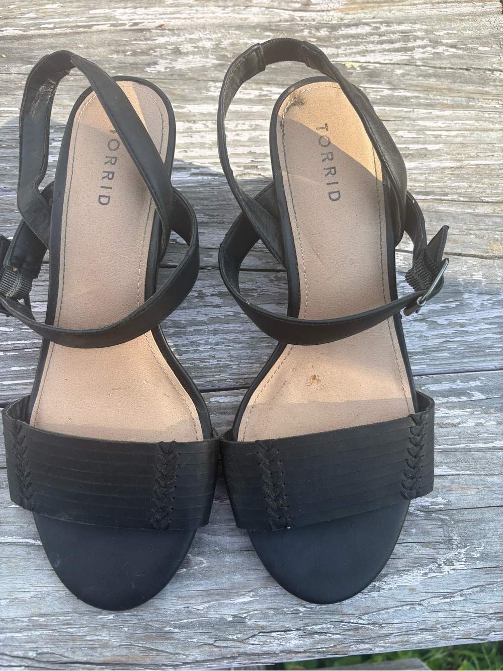 torrid Black Woven Pointed-Toe Slingback wedges